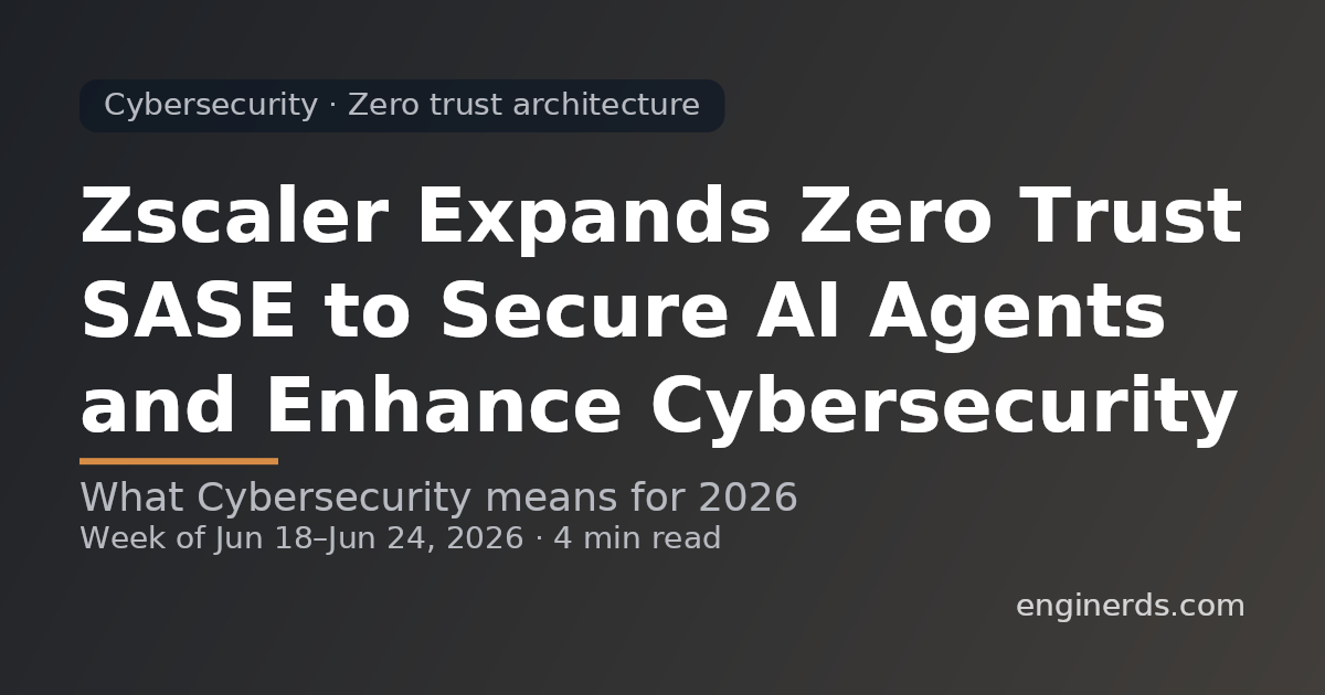 Zscaler Expands Zero Trust SASE to Secure AI Agents and Enhance Cybersecurity
